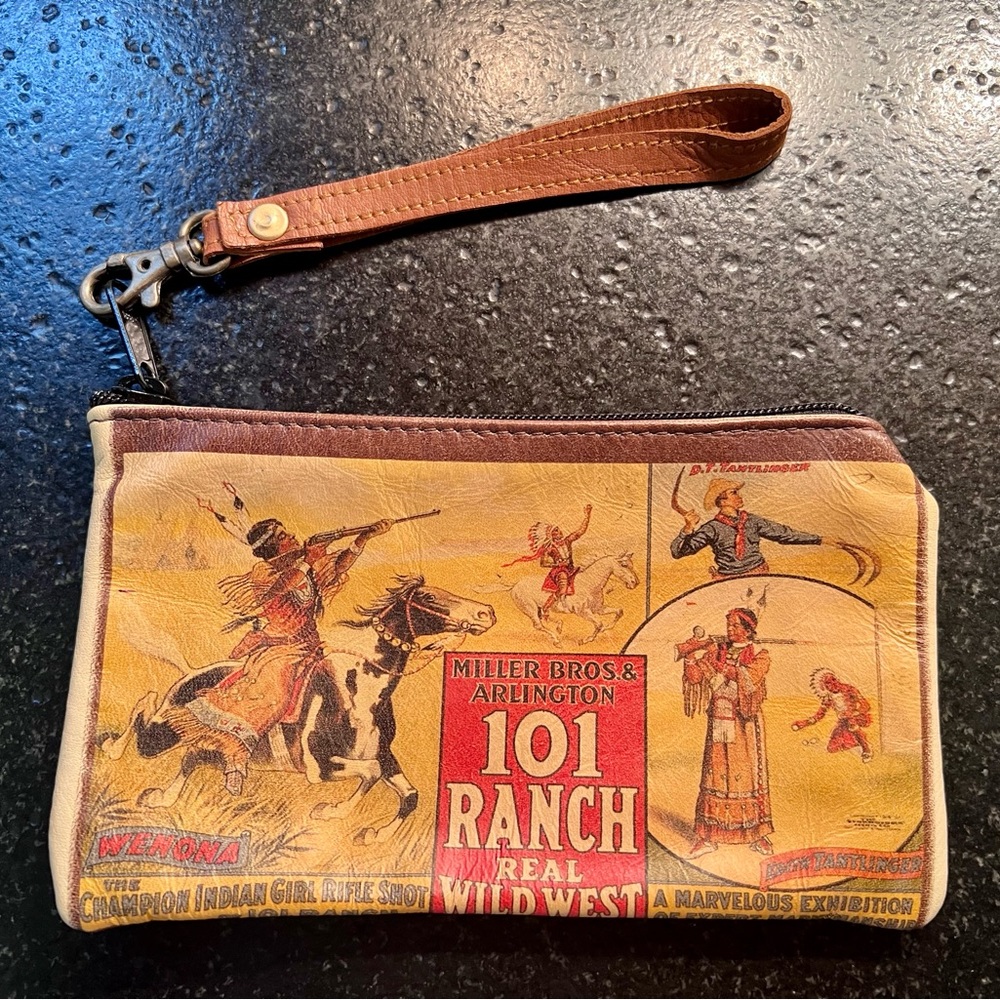 Western-themed wristlet purse.